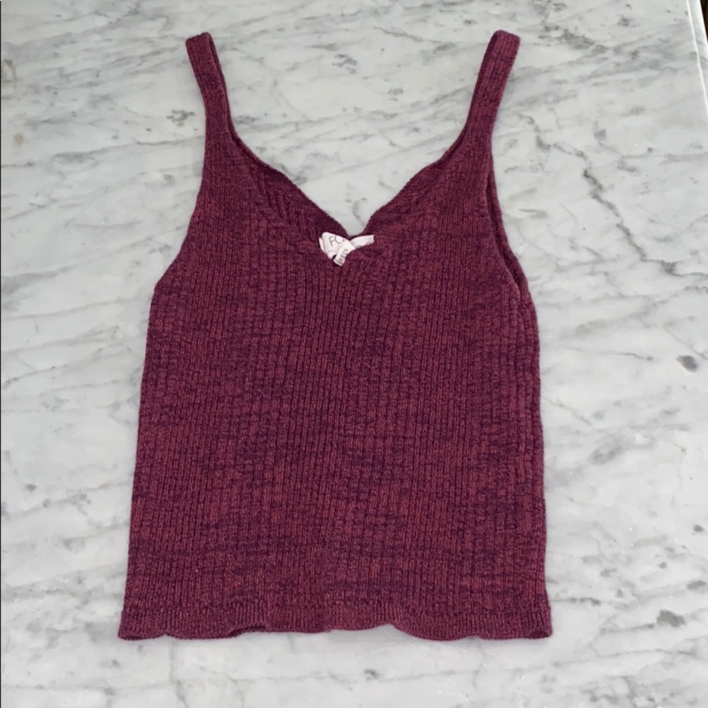 Maroon Tank Crop Top